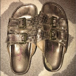 Free people metallic woven Birkenstock